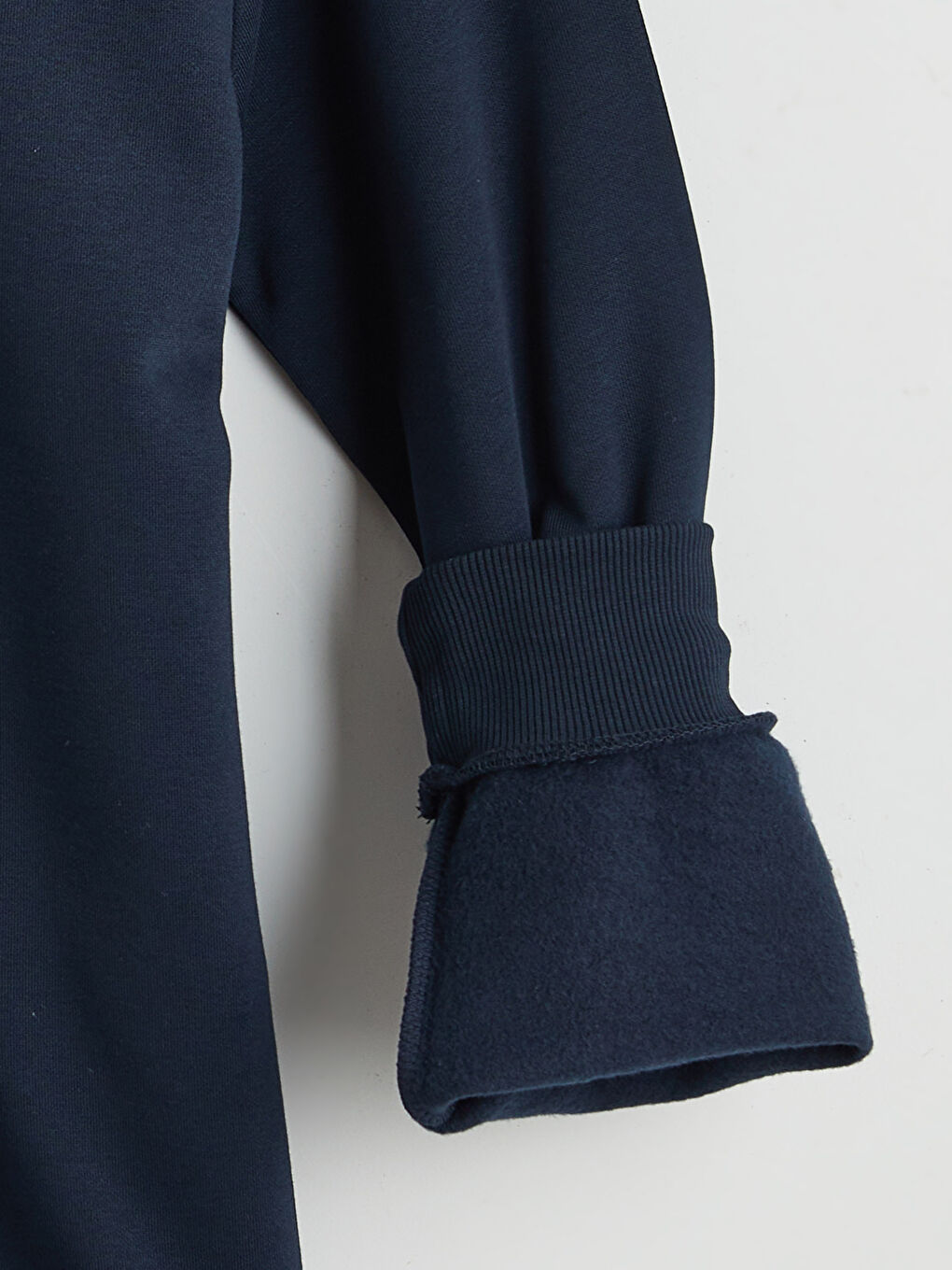 Lacivert Polo Yaka Kalın Erkek Sweatshirt-1