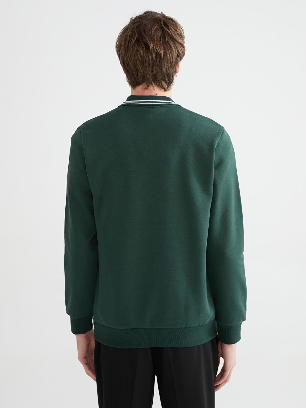 Polo Neck Thick Men's Sweatshirt-3