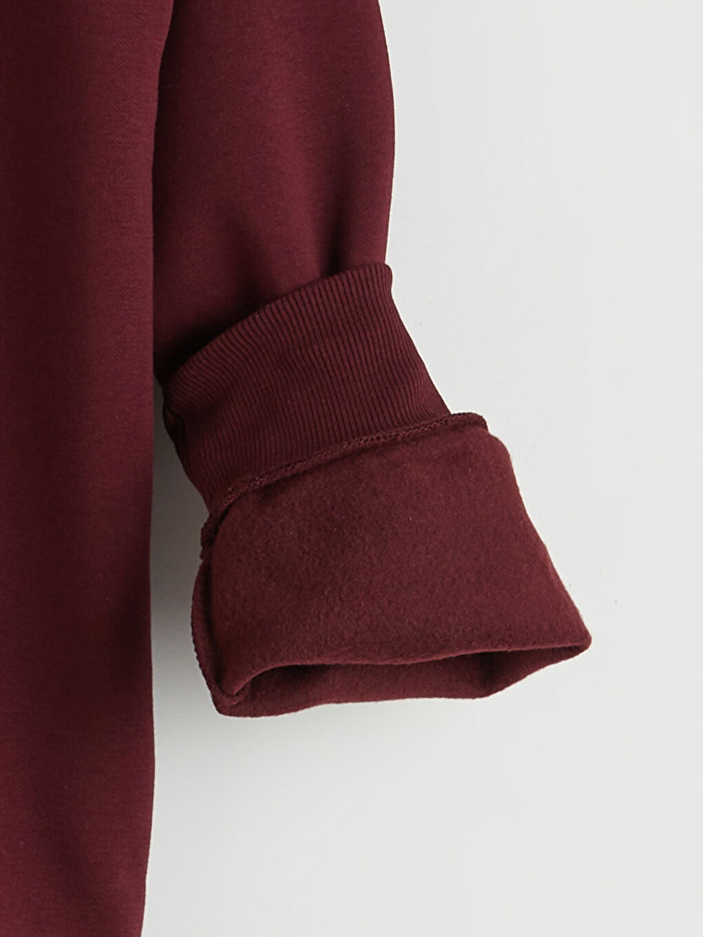 Bordo Polo Yaka Kalın Erkek Sweatshirt-1