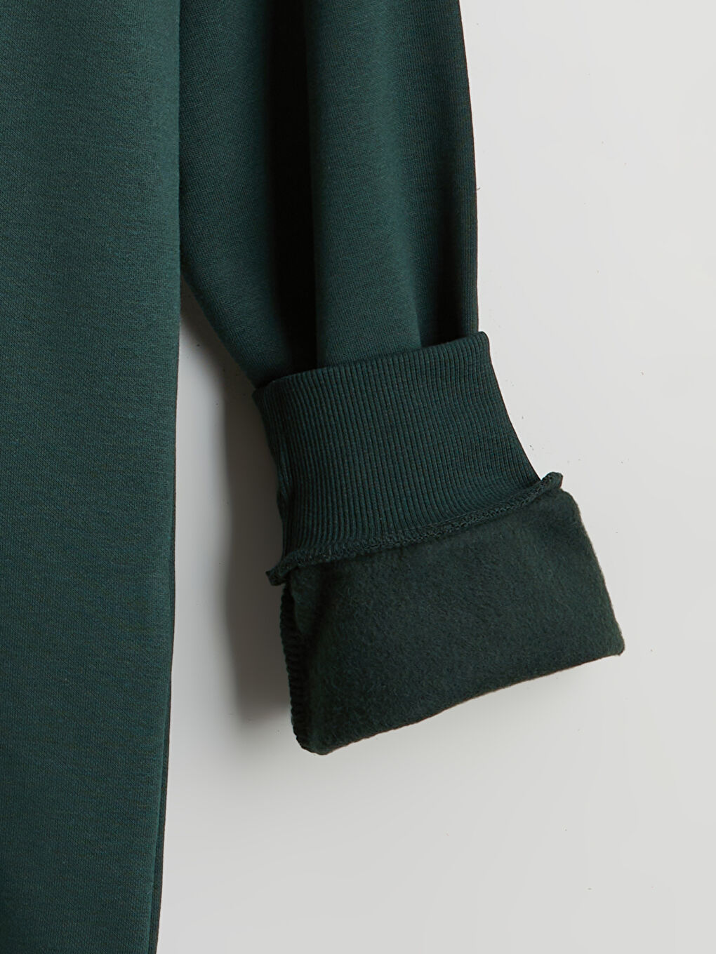 Yeşil Polo Yaka Kalın Erkek Sweatshirt-1