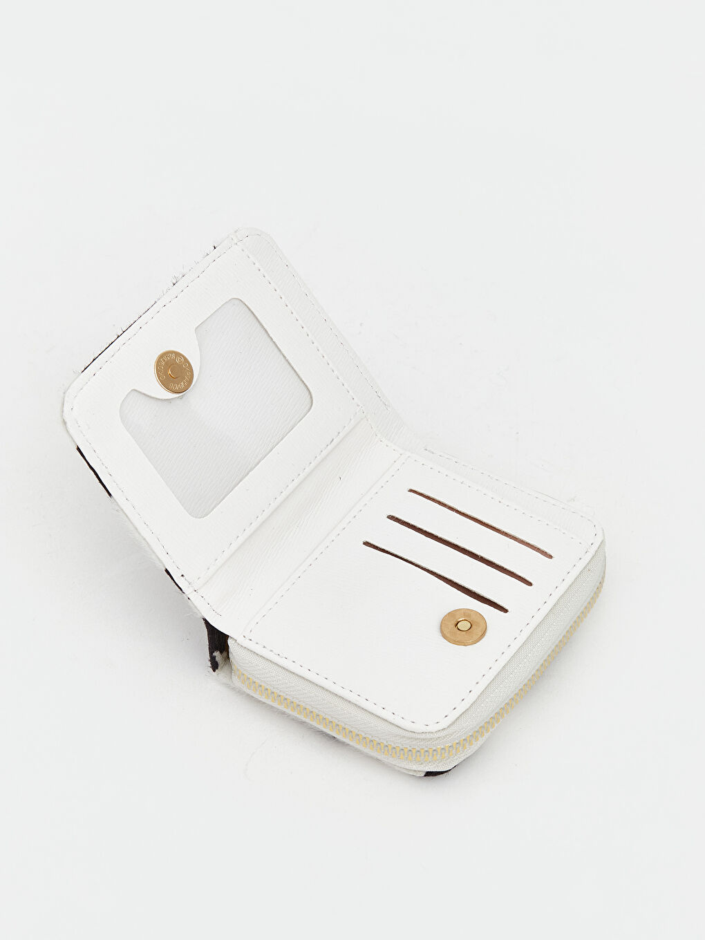 Ekru Desenli Kadın Cüzdan-1