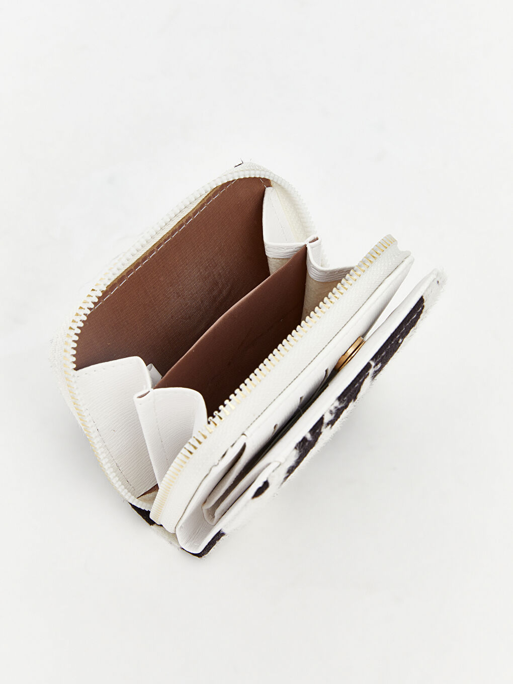 Ekru Desenli Kadın Cüzdan-2