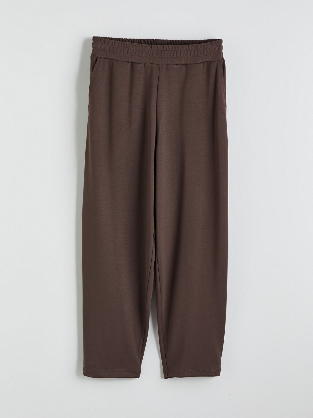 Kahverengi Beli Lastikli Kadın Eşofman Altı-4