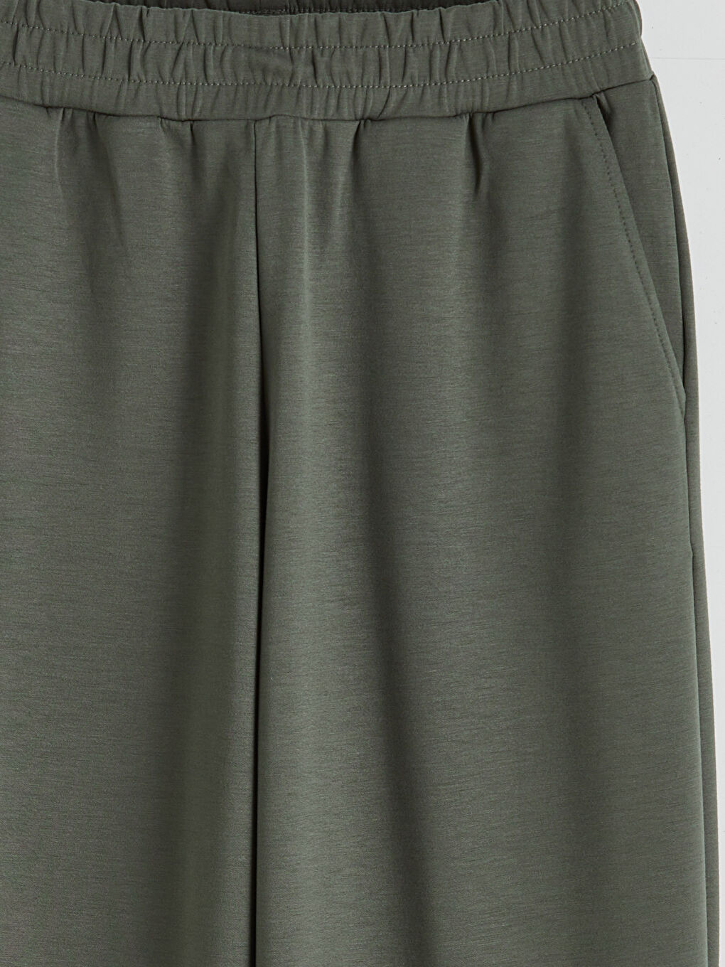 Haki Beli Lastikli Kadın Eşofman Altı-5