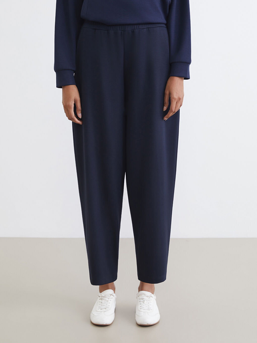 Lacivert Beli Lastikli Kadın Eşofman Altı-1