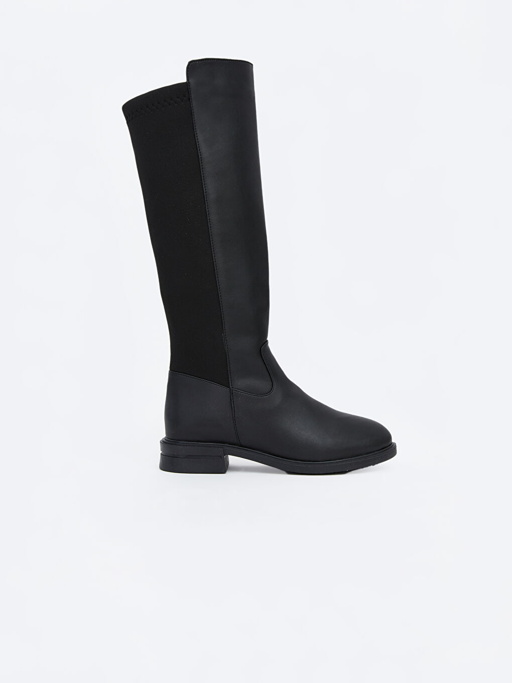 Siyah Deri Görünümlü Kadın Çizme-1