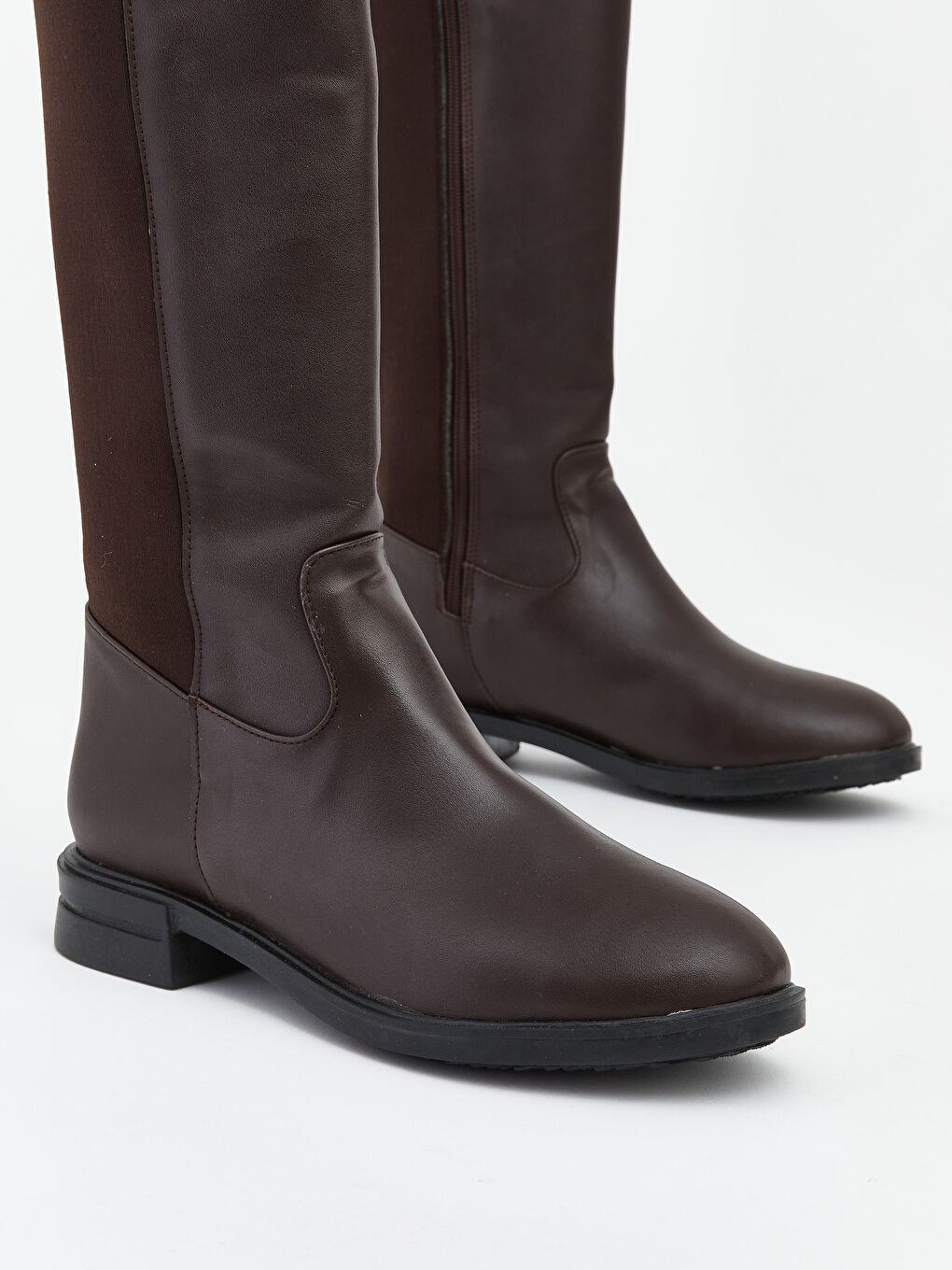 Kahverengi Deri Görünümlü Kadın Çizme-2