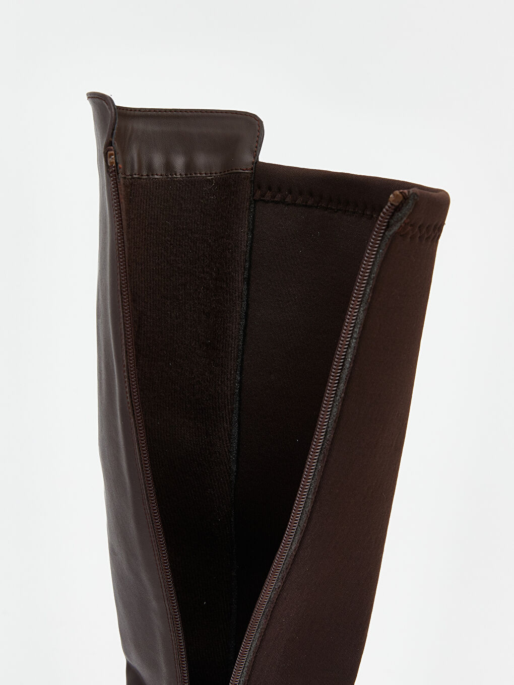 Kahverengi Deri Görünümlü Kadın Çizme-6