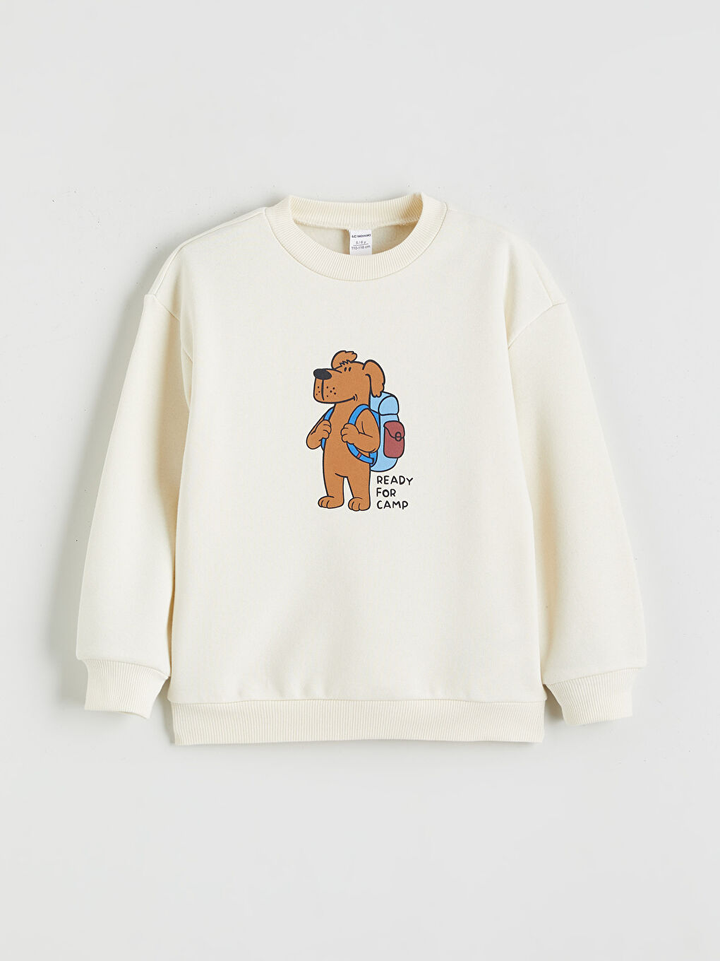 Bej Baskılı Erkek Çocuk Kalın Sweatshirt