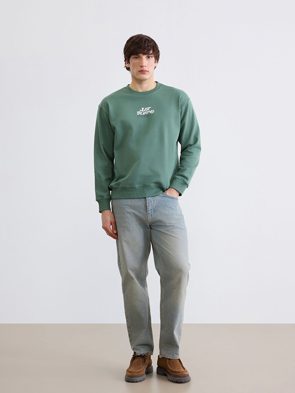 Crew Neck Printed Men's Sweatshirt-1