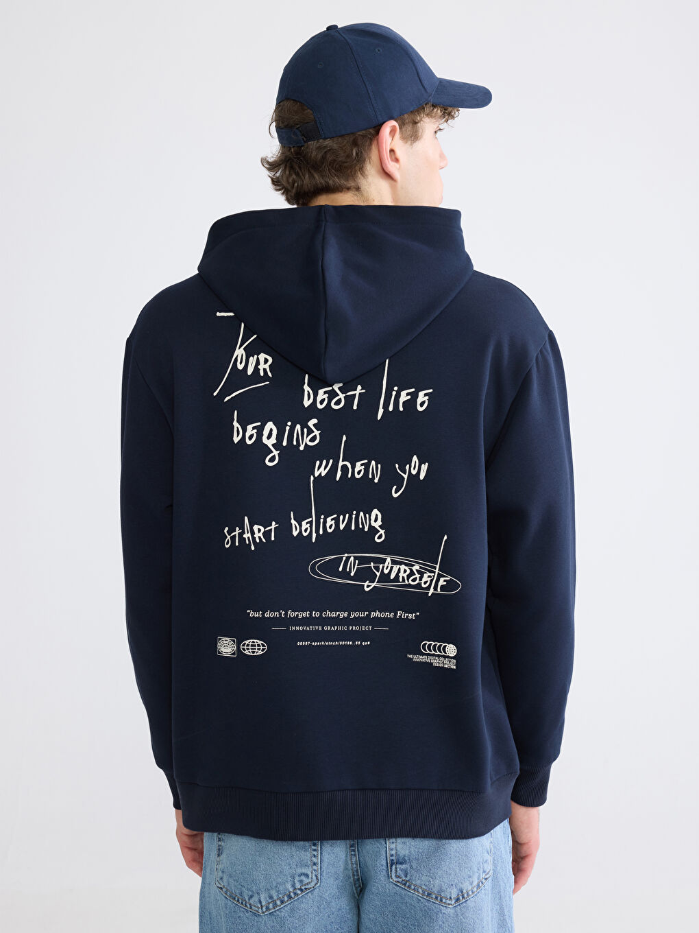 Printed Men's Thick Hoodie-3