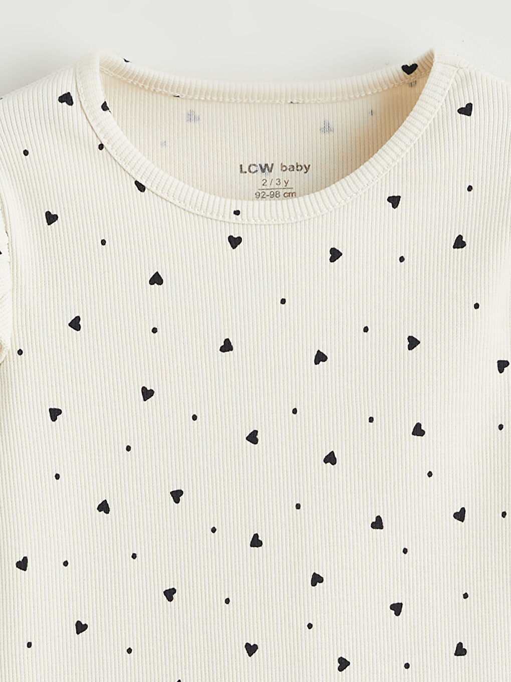 Ekru Fırfır Detaylı Kız Bebek Tişört-1