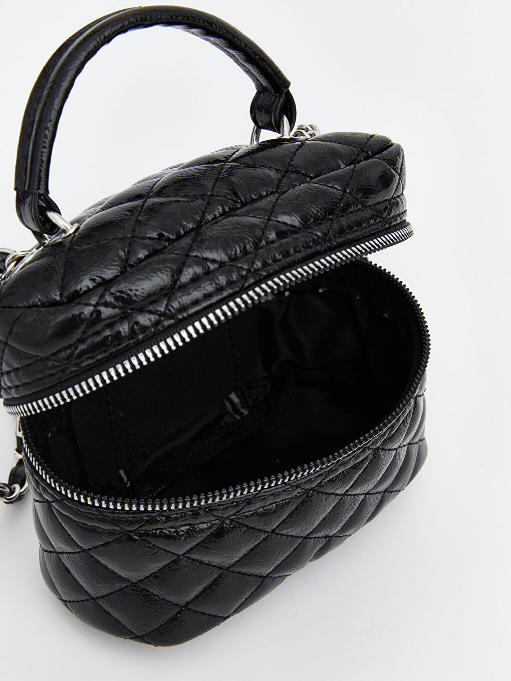 Siyah Deri Görünümlü Kadın Omuz Çantası-2