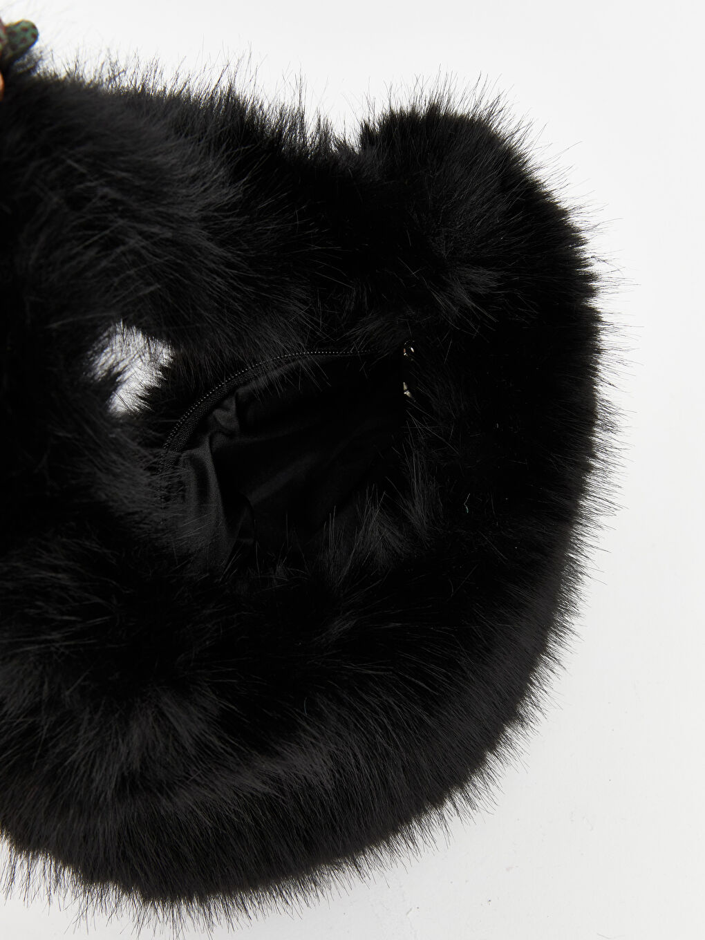 Siyah Kürklü Kadın Baget Çanta-2