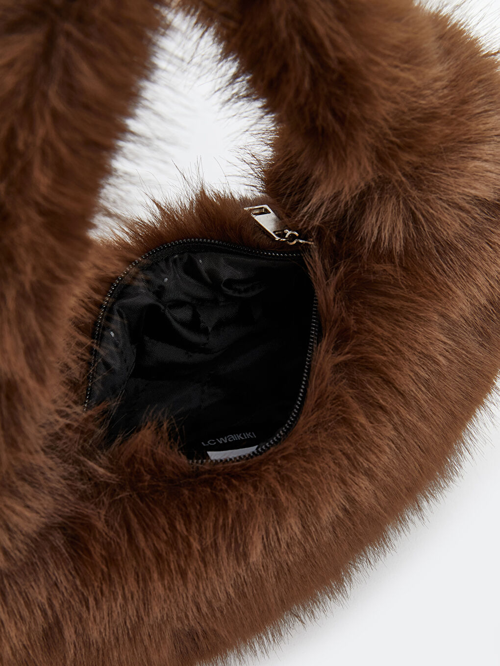 Kahverengi Kürklü Kadın Baget Çanta-2