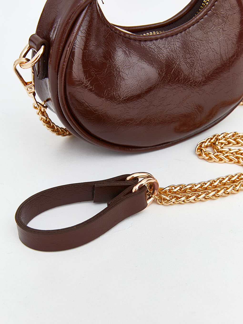 Kahverengi Zincir Askılı Kadın Omuz Çantası-2