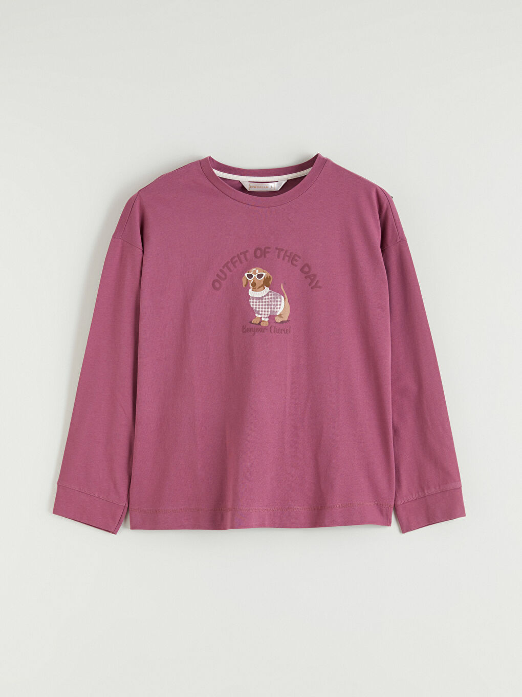 Kırmızı Bisiklet Yaka Baskılı Kadın Pijama Takımı-1