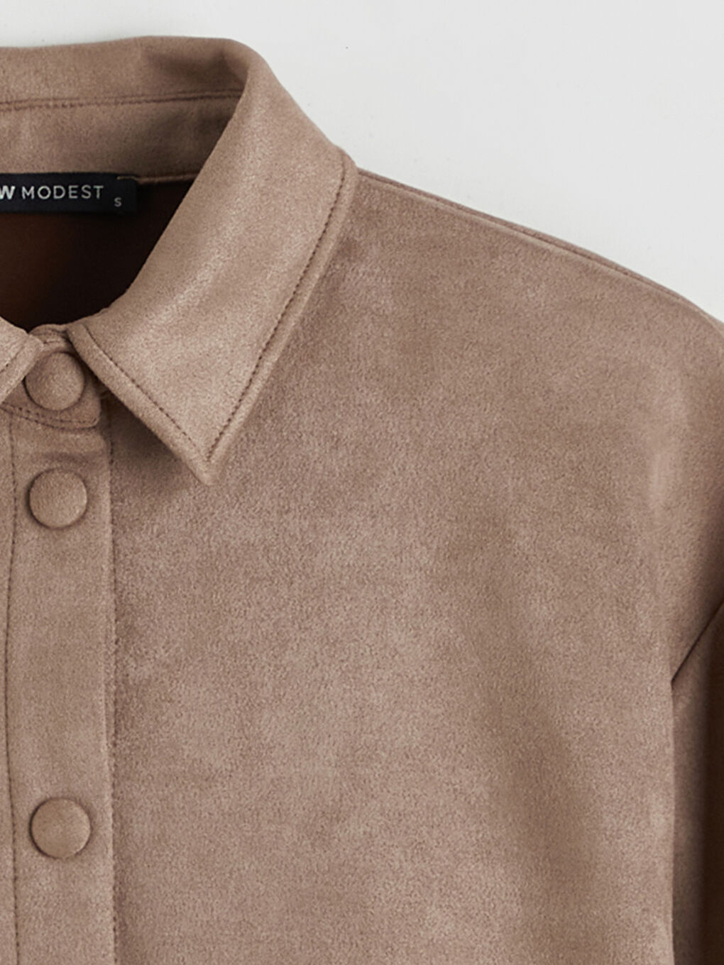 Bej Kadın Süet Görünümlü Gömlek Ceket-6