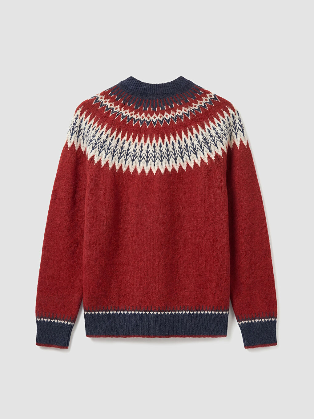 Kırmızı Bisiklet Yaka Desenli Erkek Triko Kazak-5