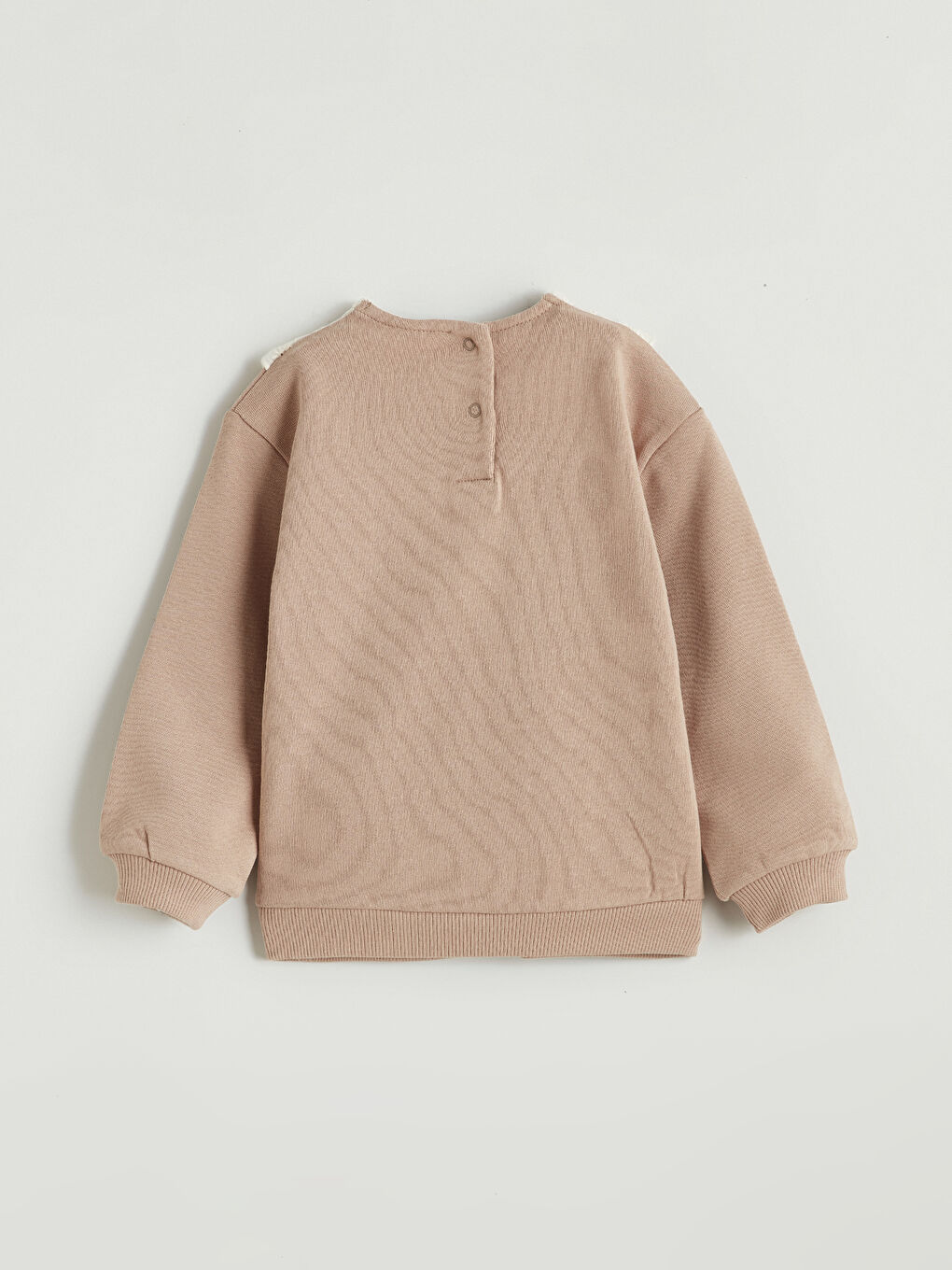 Kahverengi Bebe Yakalı Kız Bebek Sweatshirt-2
