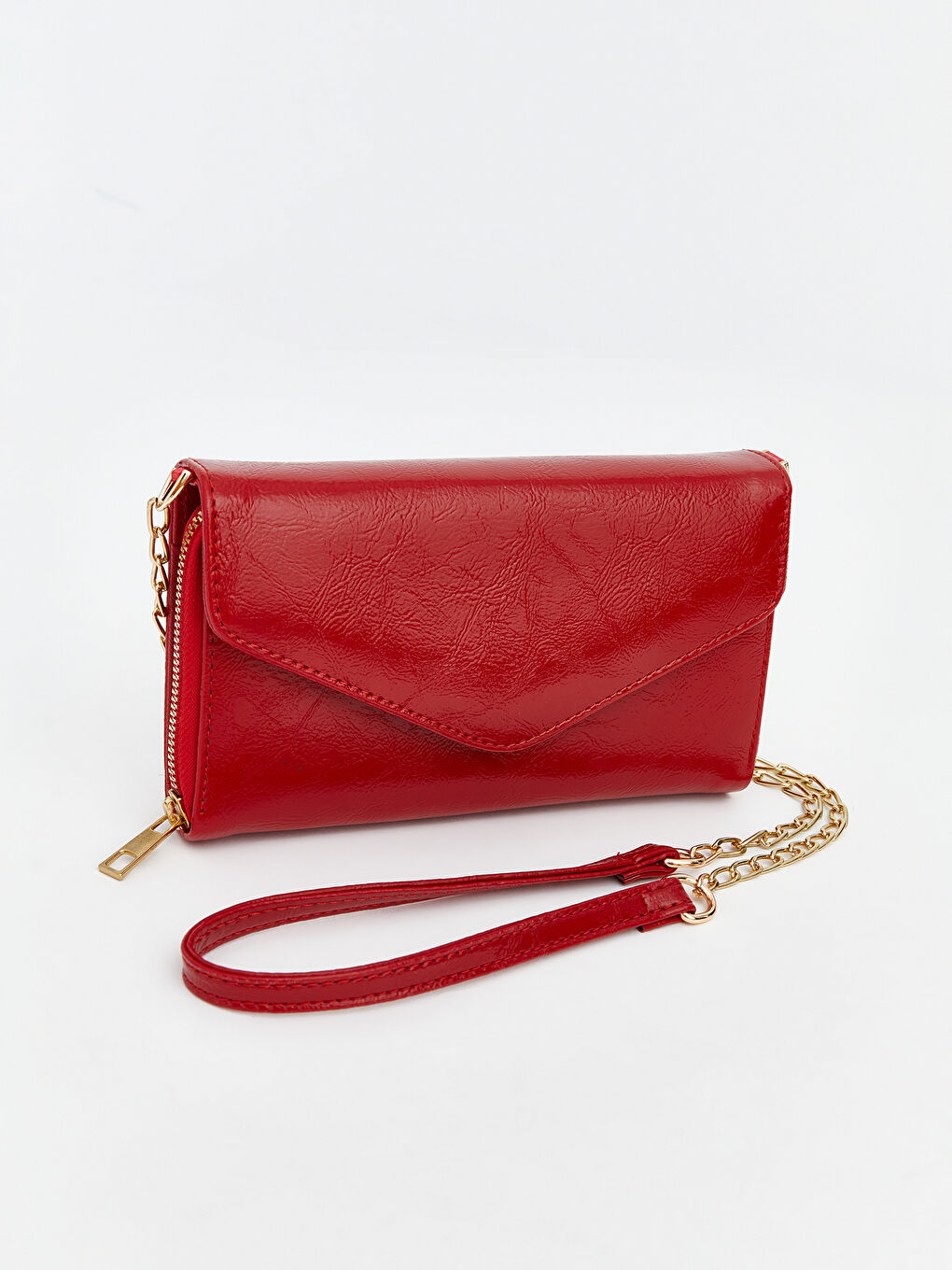 Kırmızı Deri Görünümlü Kadın Omuz Çantası-1