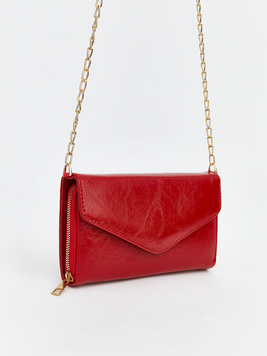 Kırmızı Deri Görünümlü Kadın Omuz Çantası-2