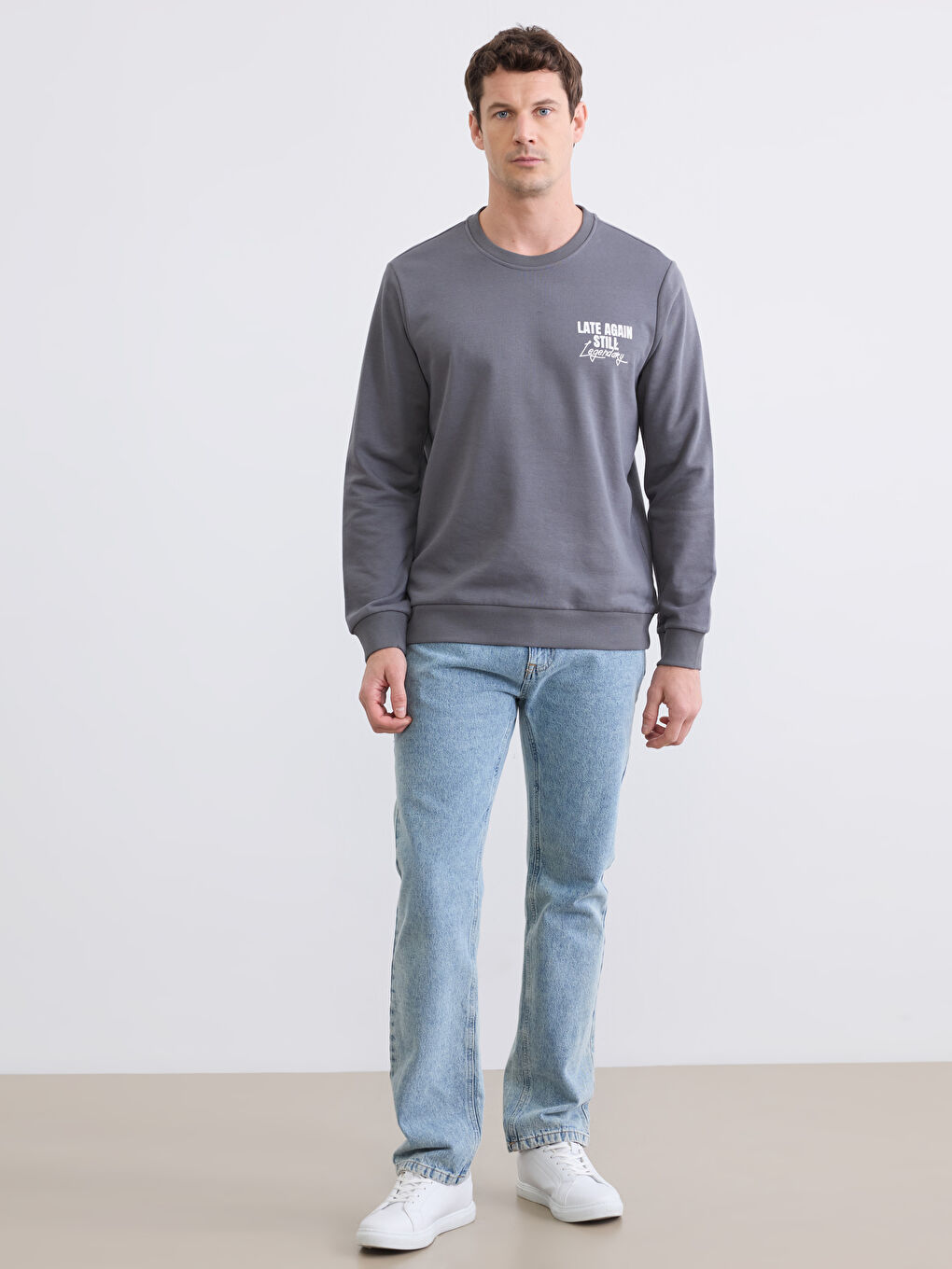 Sweat-shirt Homme Imprimé Col Rond-1