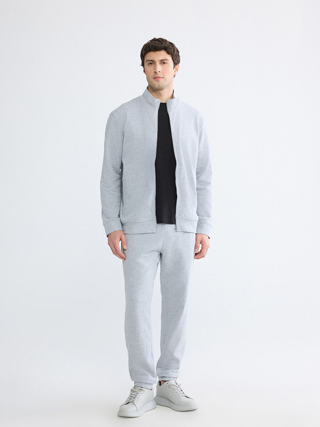 Man GREY Zip-Up Sweatshirt-1