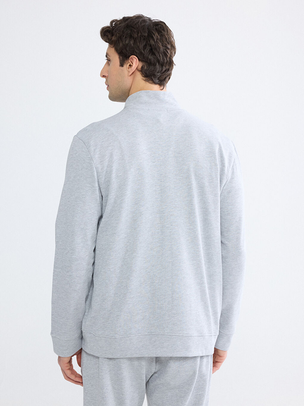 Man GREY Zip-Up Sweatshirt-3