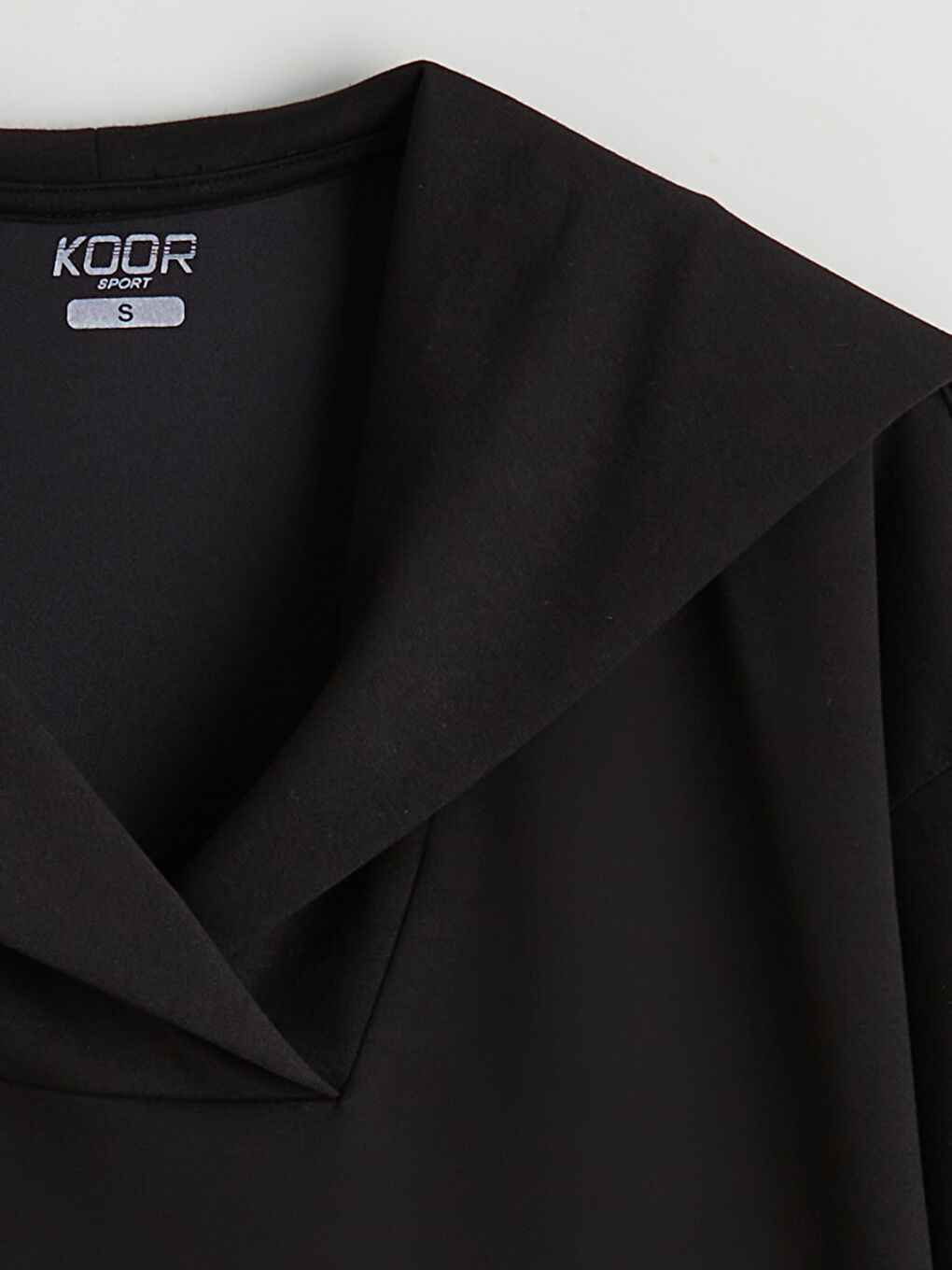 Siyah Polo Yaka Oversize Kadın Sweatshirt-9