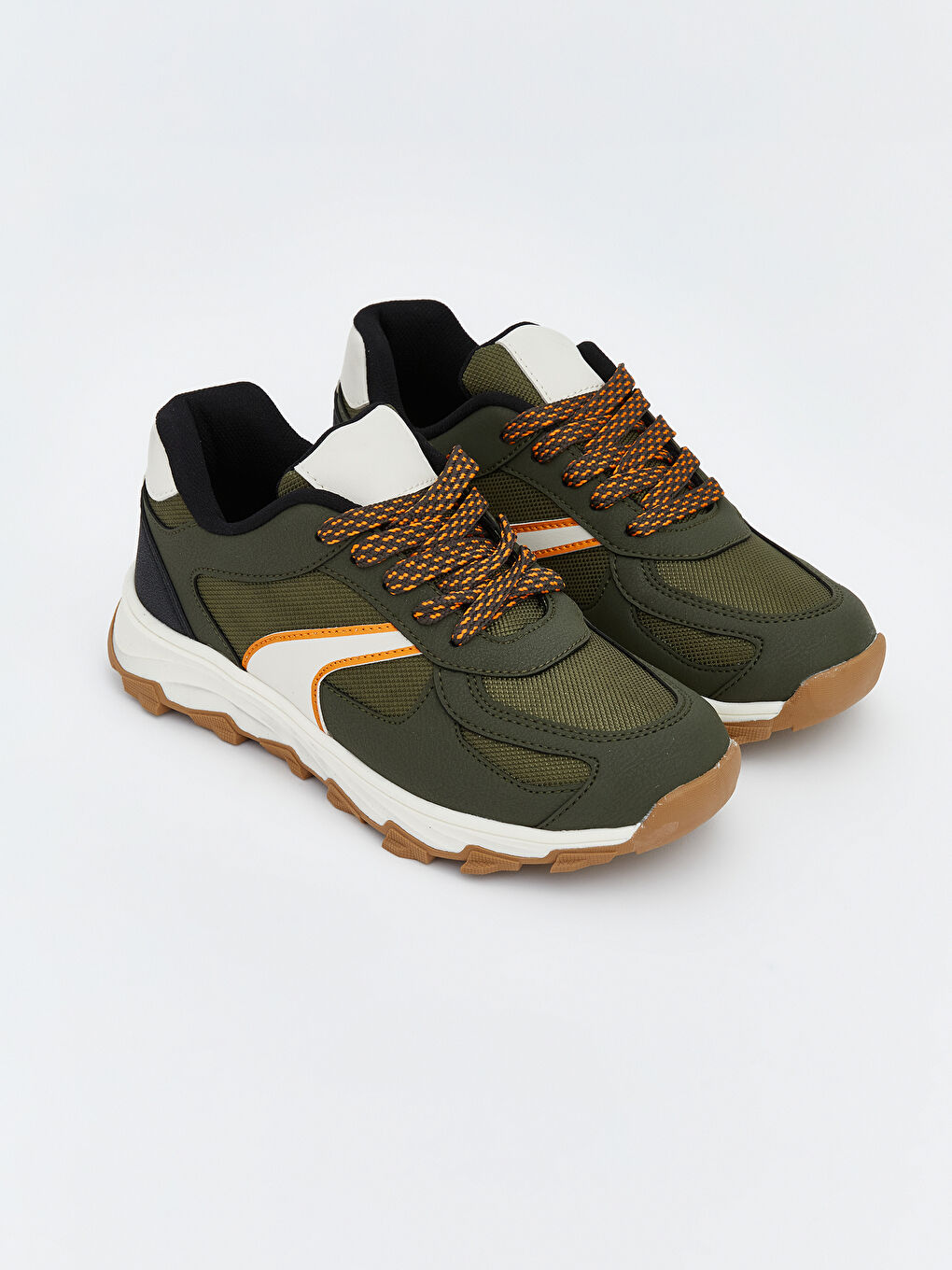 Haki Renk Bloklu Erkek Çocuk Spor Ayakkabı