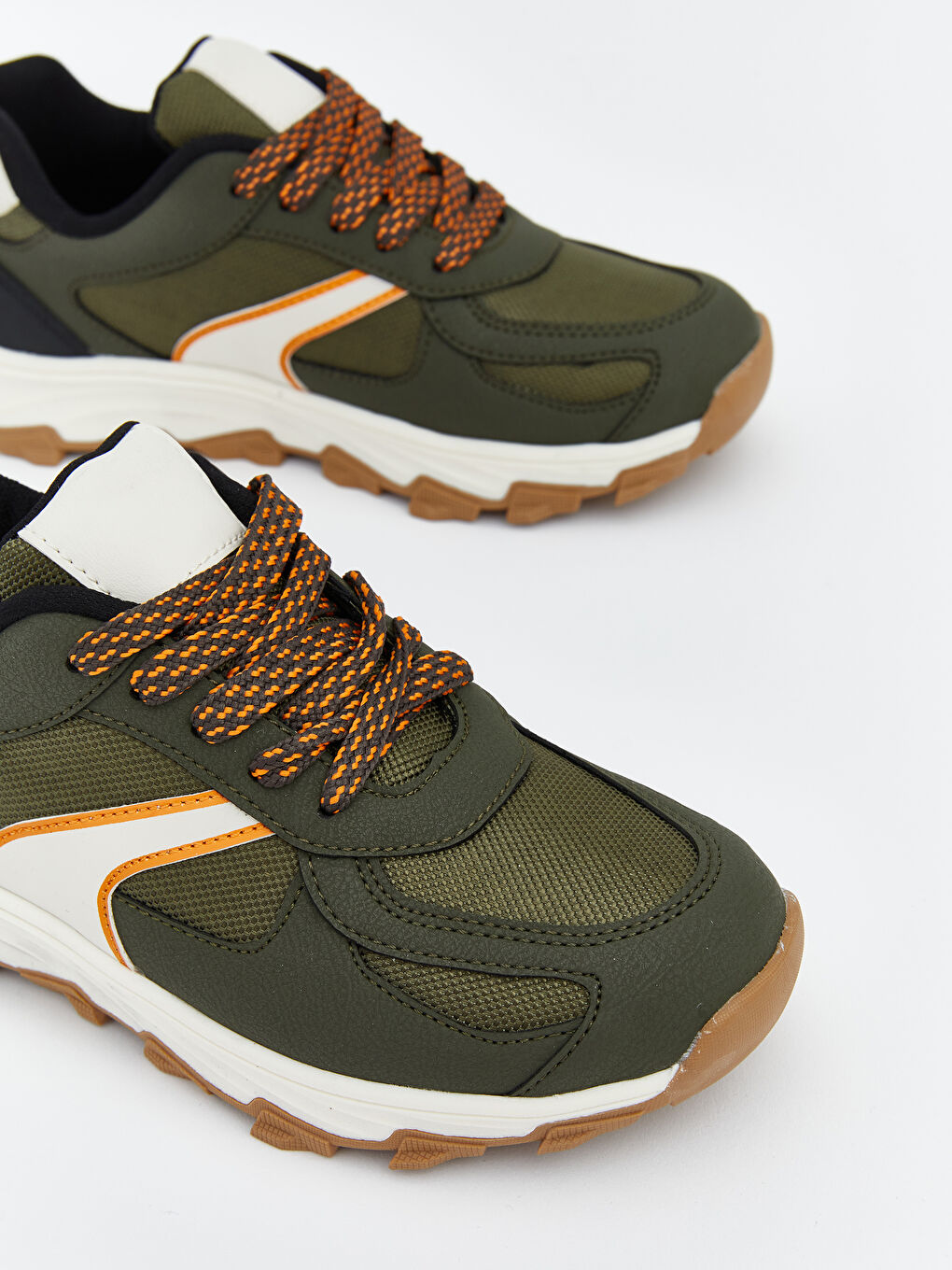 Haki Renk Bloklu Erkek Çocuk Spor Ayakkabı-2