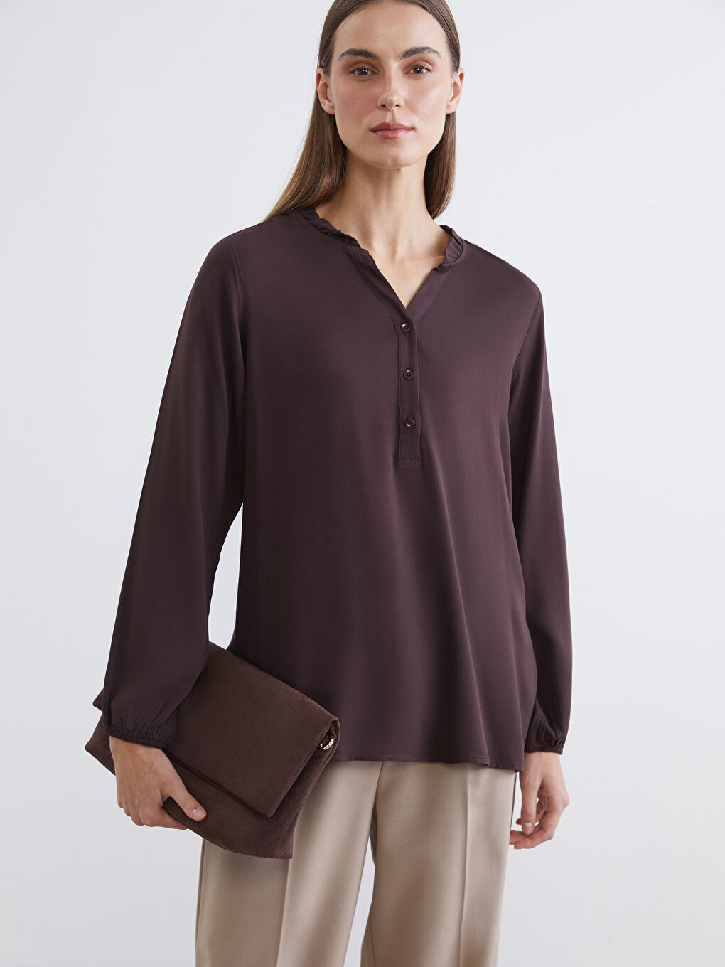 Notch Neck Blouse