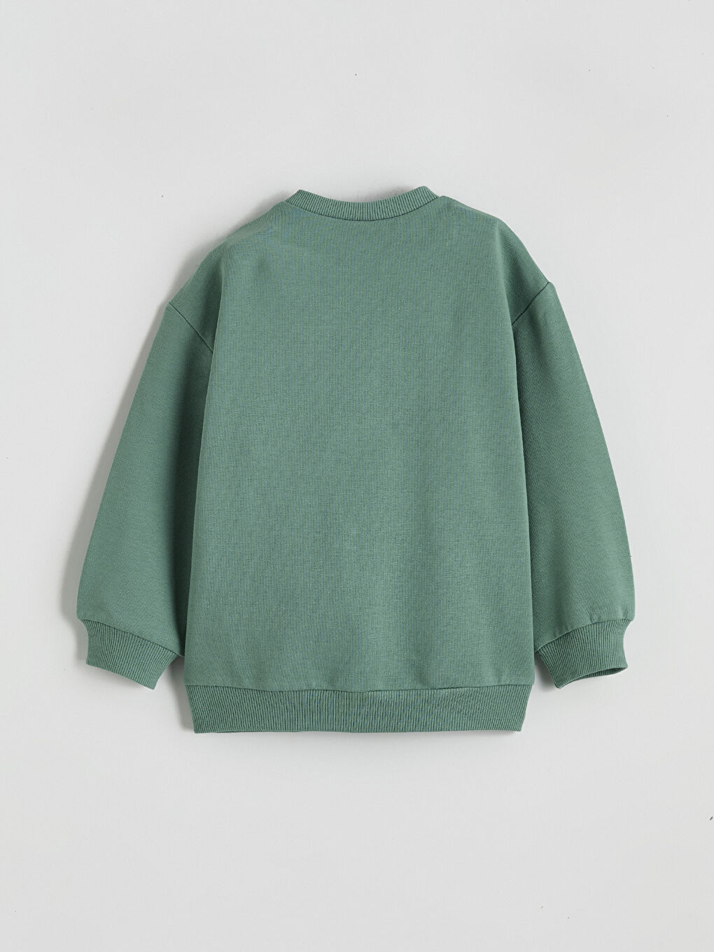 Yeşil Bisiklet Yaka Baskılı Erkek Bebek Sweatshirt-3