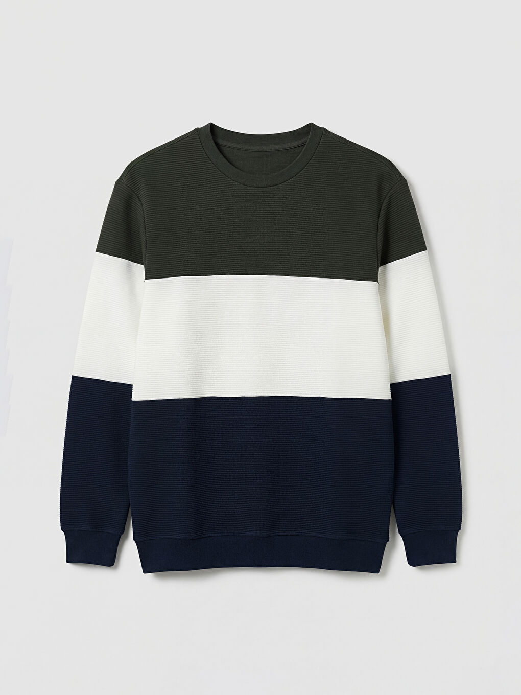 Crew Neck Color Block Men's Sweatshirt