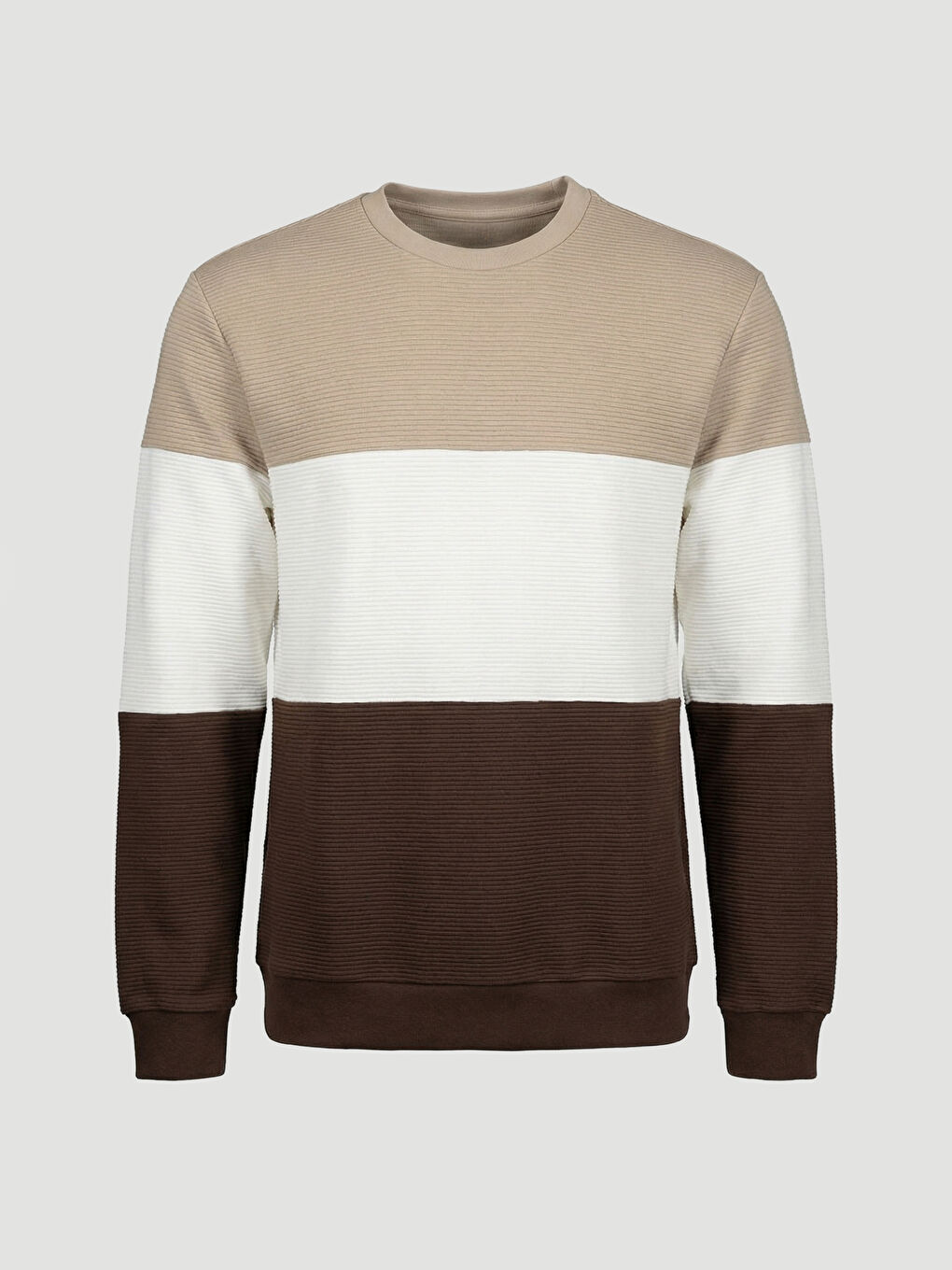 سويت شيرت بلوك الألوان بياقة دائرية للرجال