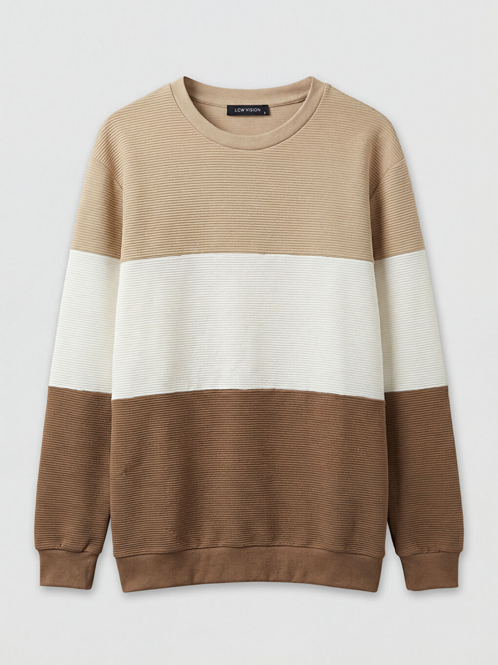 سويت شيرت بلوك الألوان بياقة دائرية للرجال