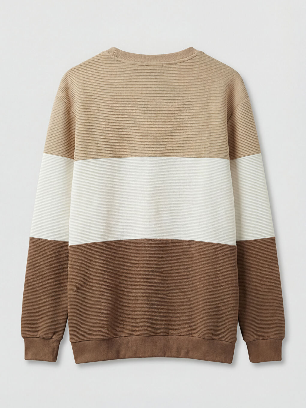 سويت شيرت بلوك الألوان بياقة دائرية للرجال-1