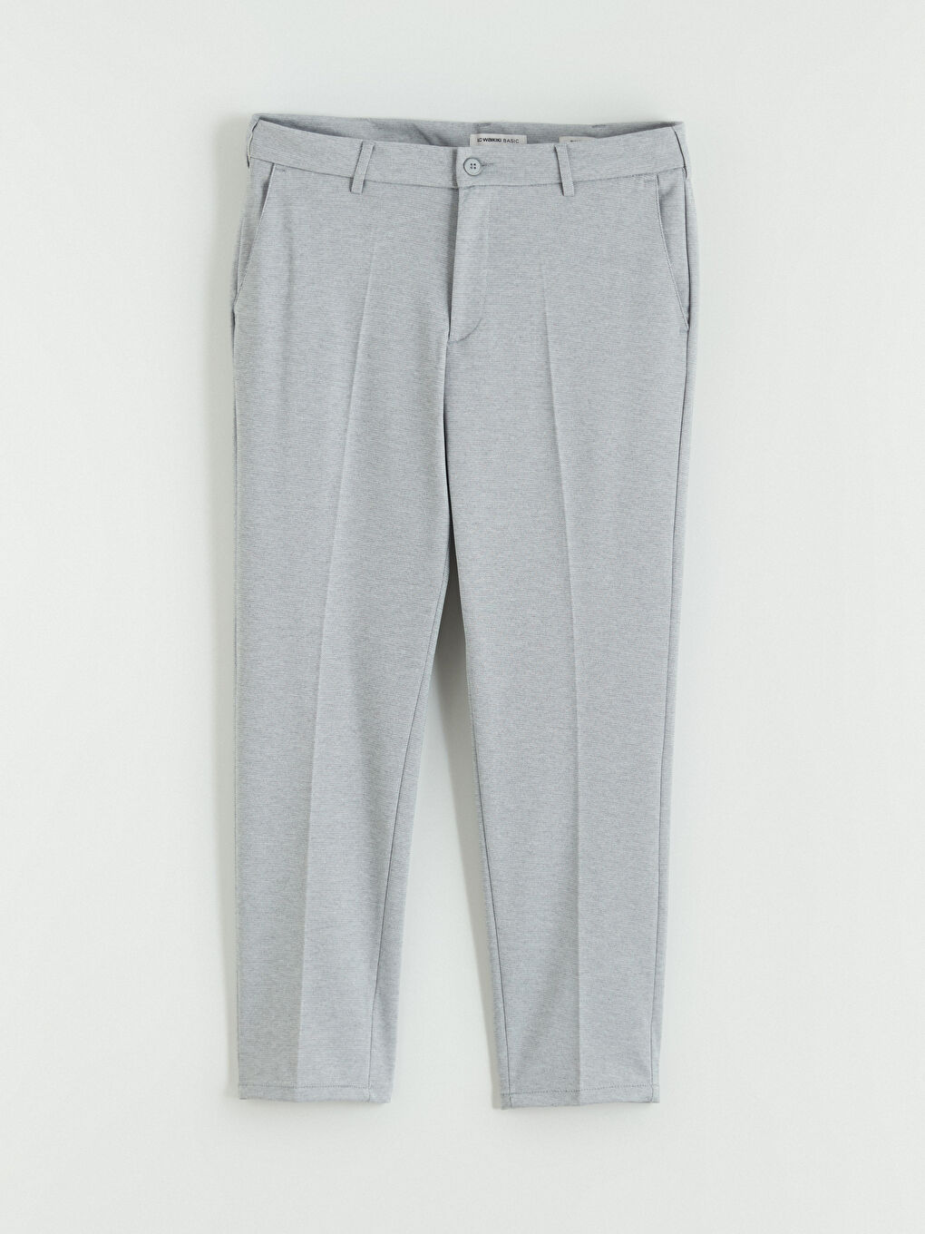 Gri Dar Kalıp Erkek Chino Pantolon-4