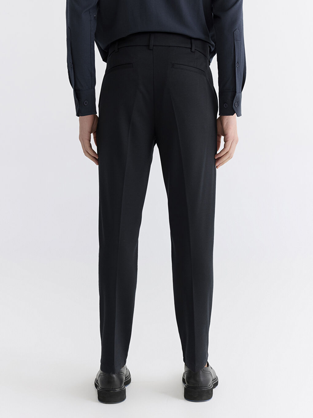 Lacivert Dar Kalıp Erkek Chino Pantolon-3