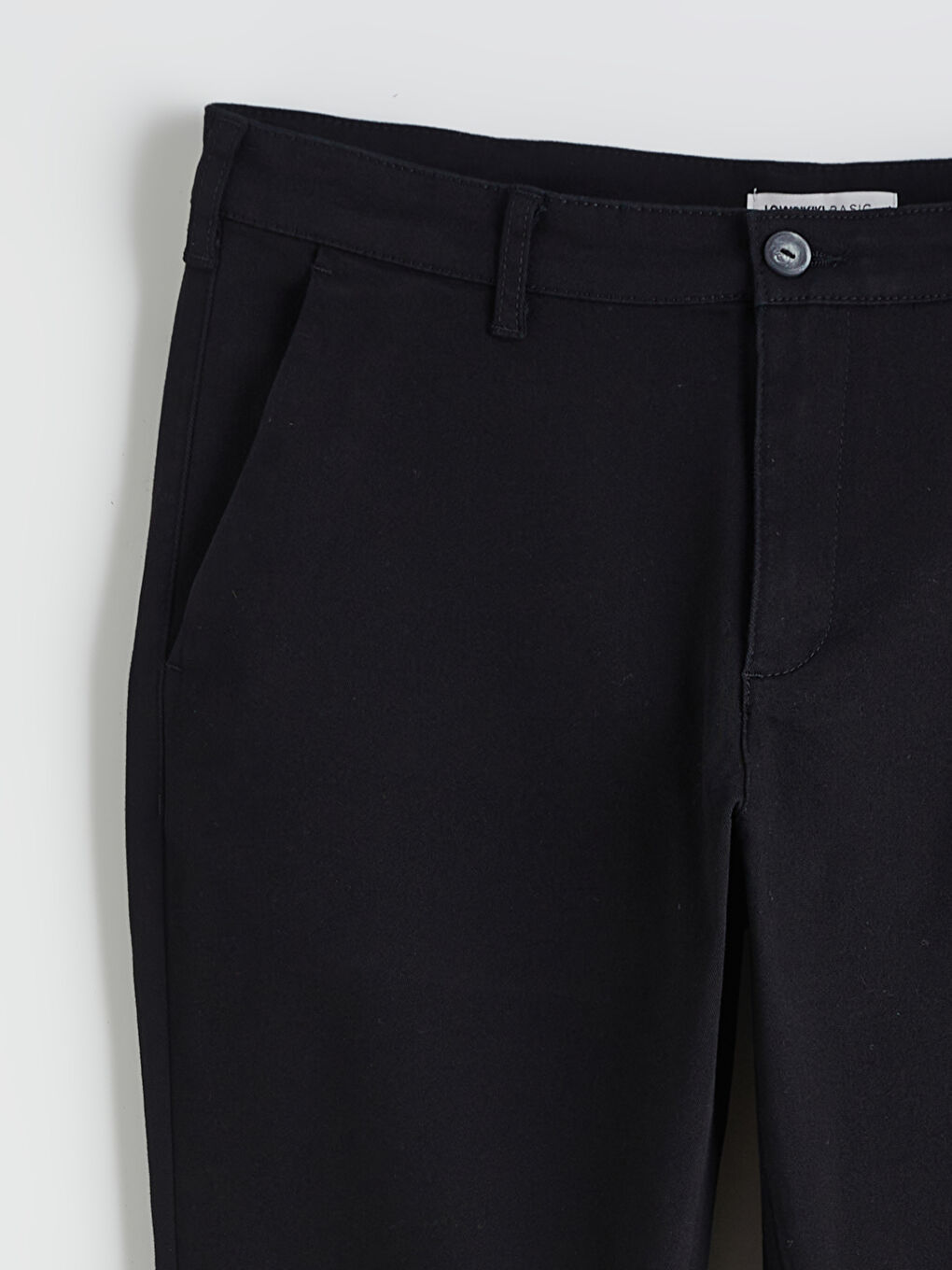 Siyah Standart Kalıp Erkek Chino Pantolon-5