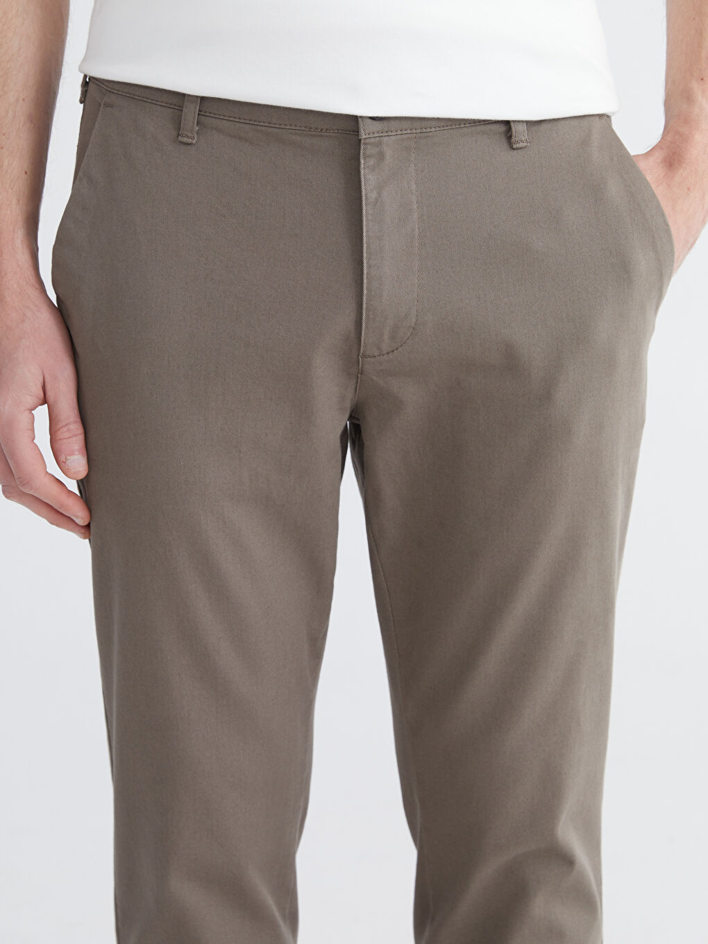Kahverengi Standart Kalıp Erkek Chino Pantolon-2