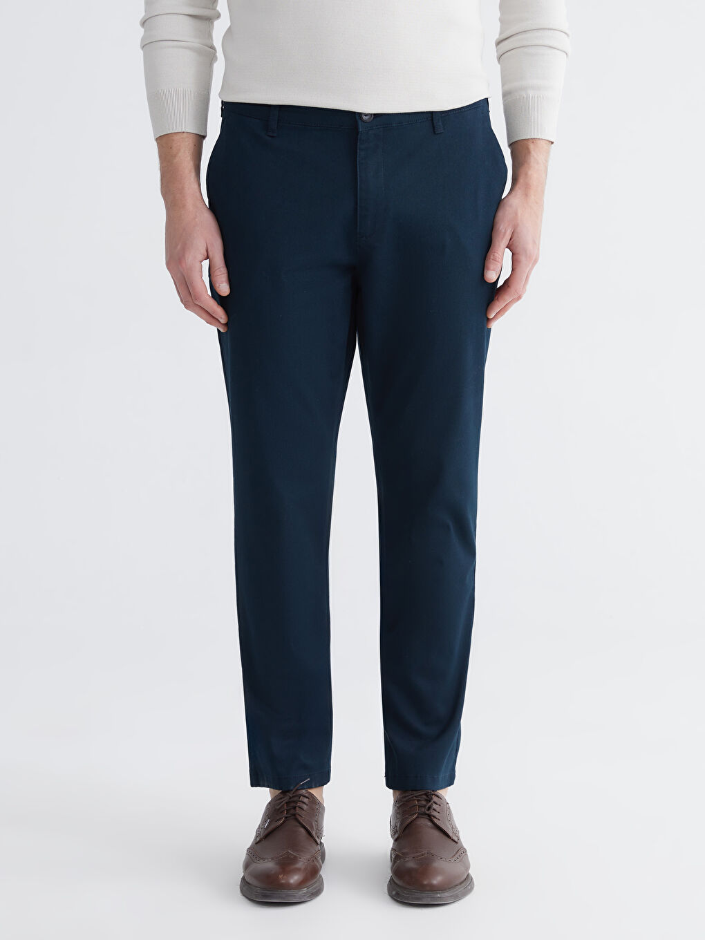 Lacivert Standart Kalıp Erkek Chino Pantolon-1