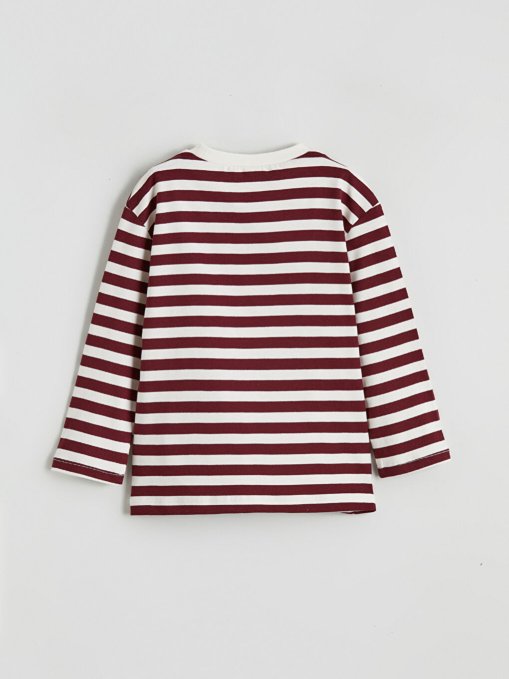 Ekru Bisiklet Yaka Çizgili Erkek Bebek Tişört-2