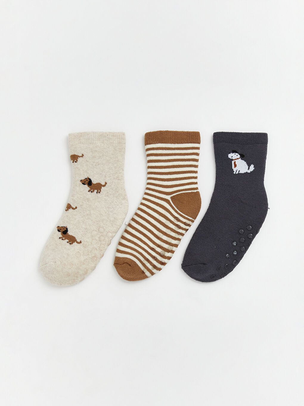 Set of Three Patterned Ankle Socks for Baby Boys