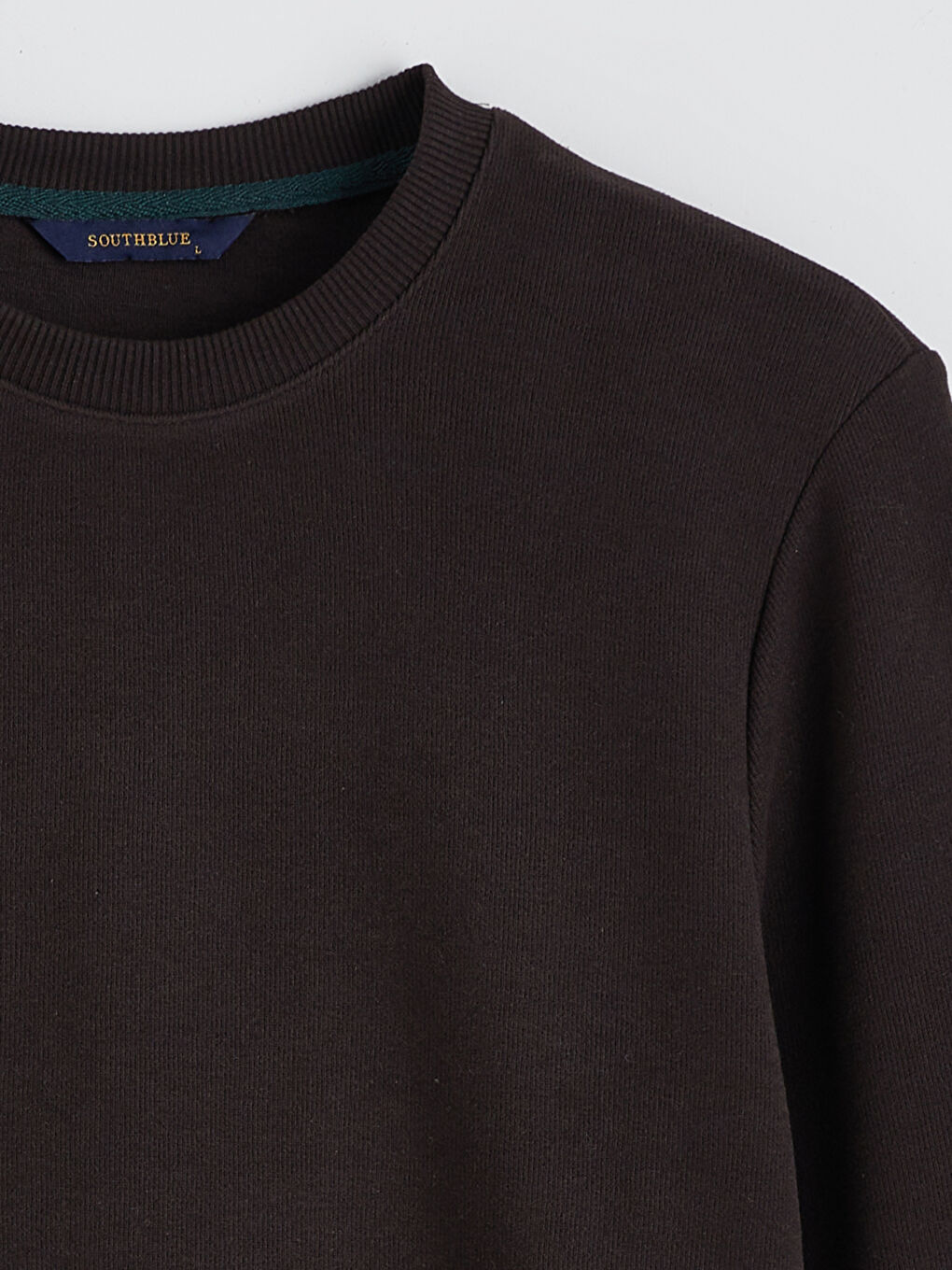 Kahverengi Bisiklet Yaka Erkek Sweatshirt-5