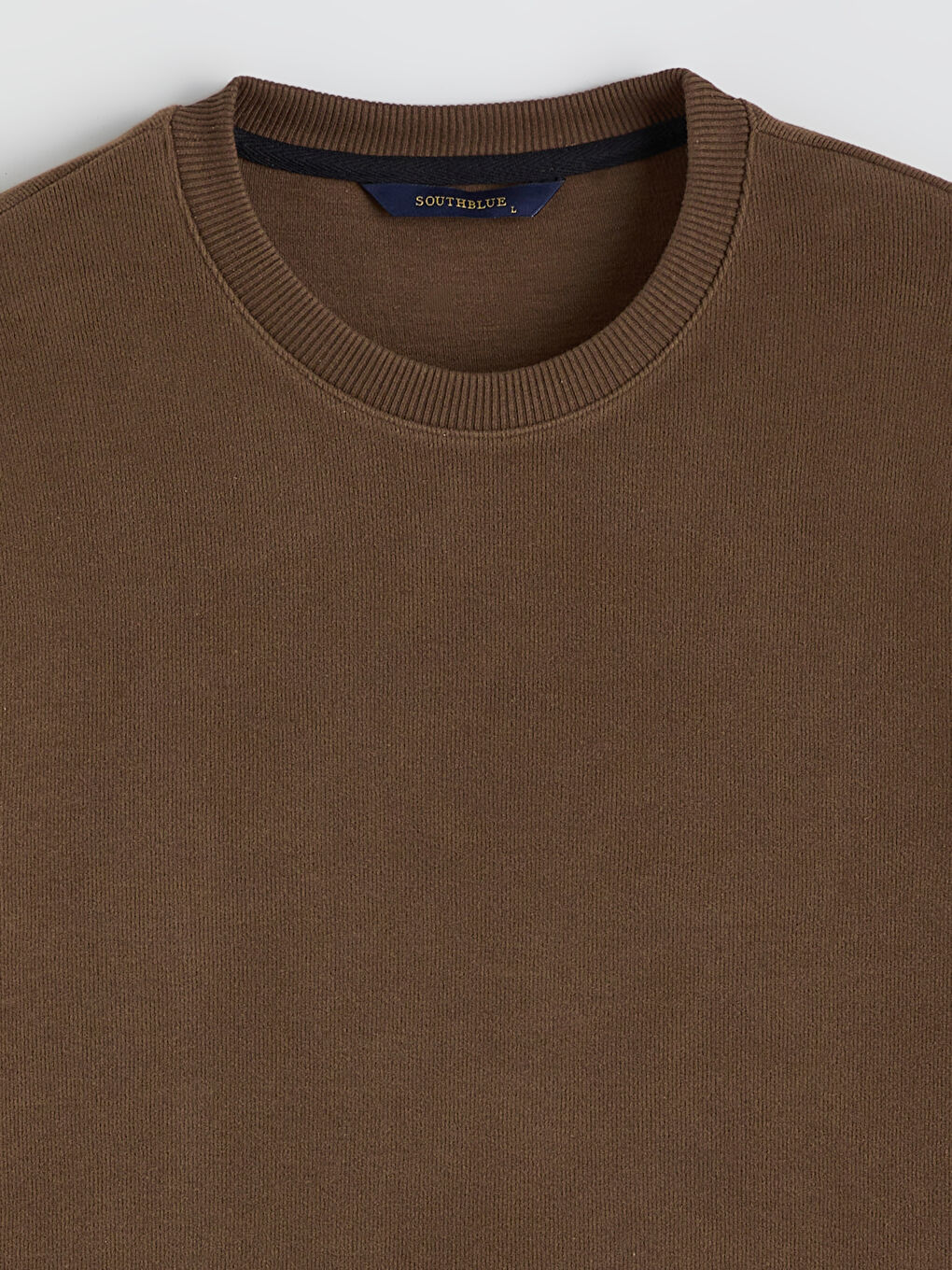 Kahverengi Bisiklet Yaka Erkek Sweatshirt-5