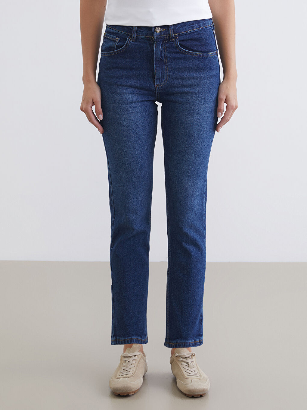 İndigo Slim Fit Kadın Jean Pantolon-1