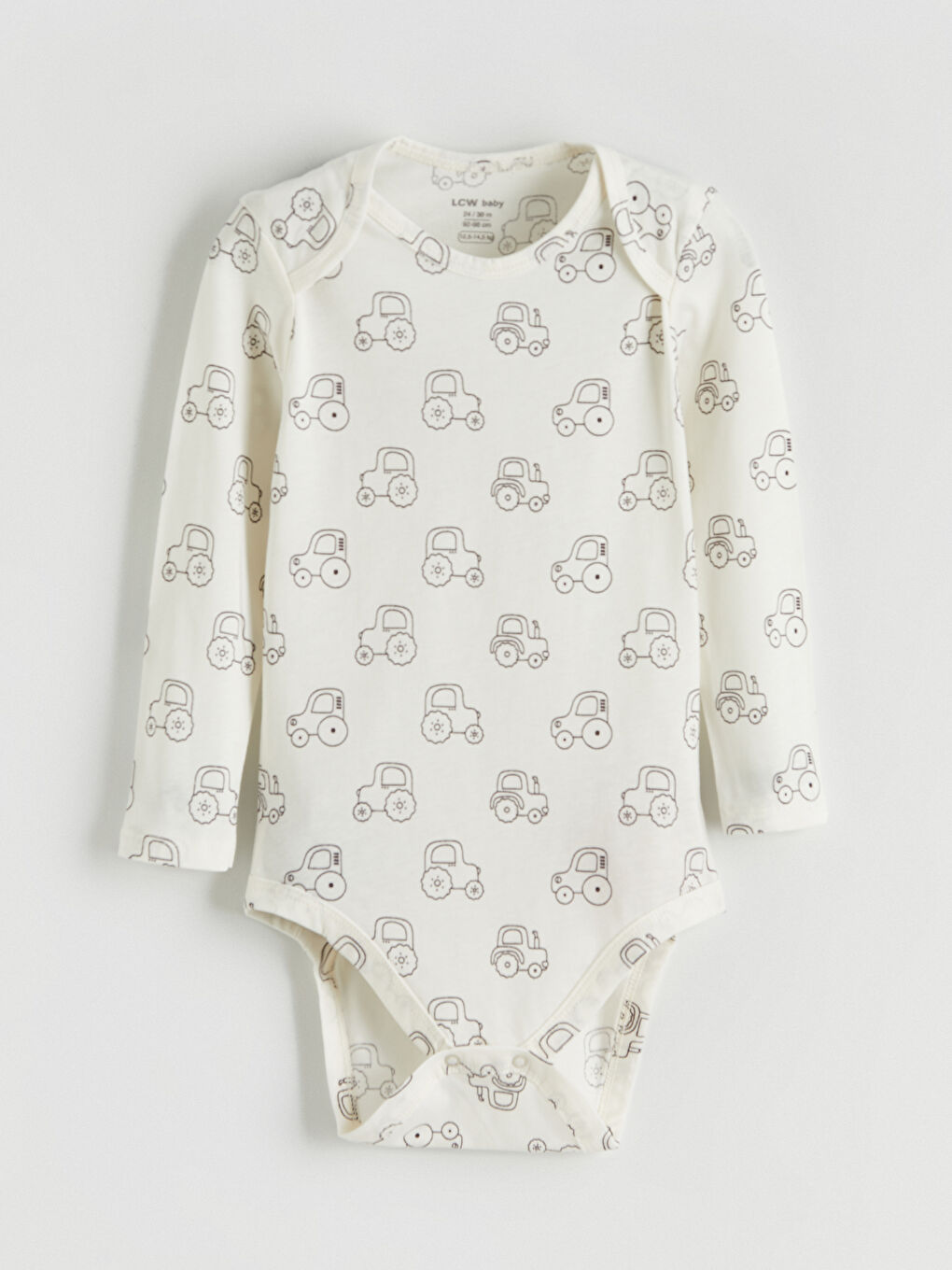 Bej Baskılı Erkek Bebek Çıtçıtlı Body