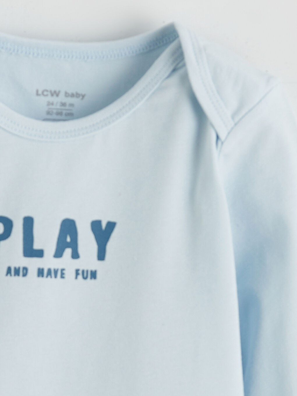 Mavi Yazı Baskılı Erkek Bebek Çıtçıtlı Body-2